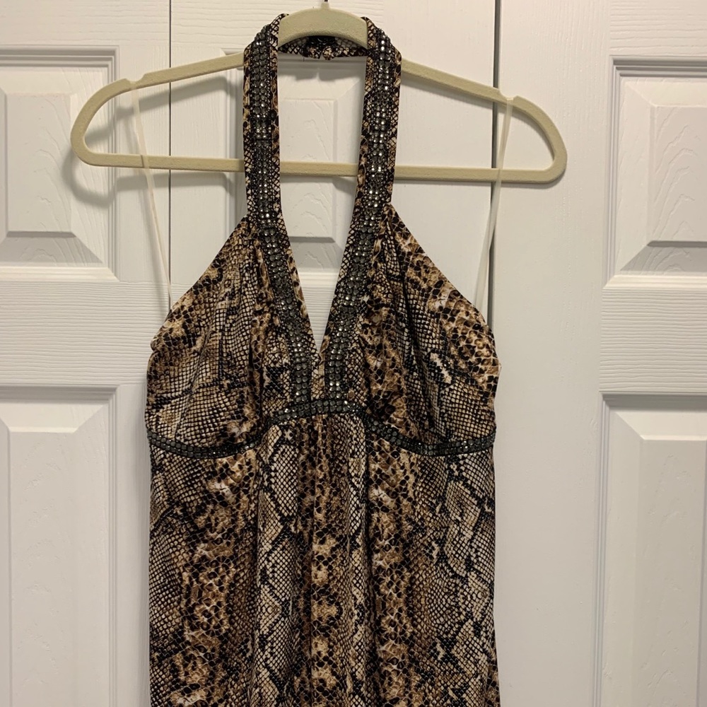 I•N•C International Concepts Snakeprint Halter top